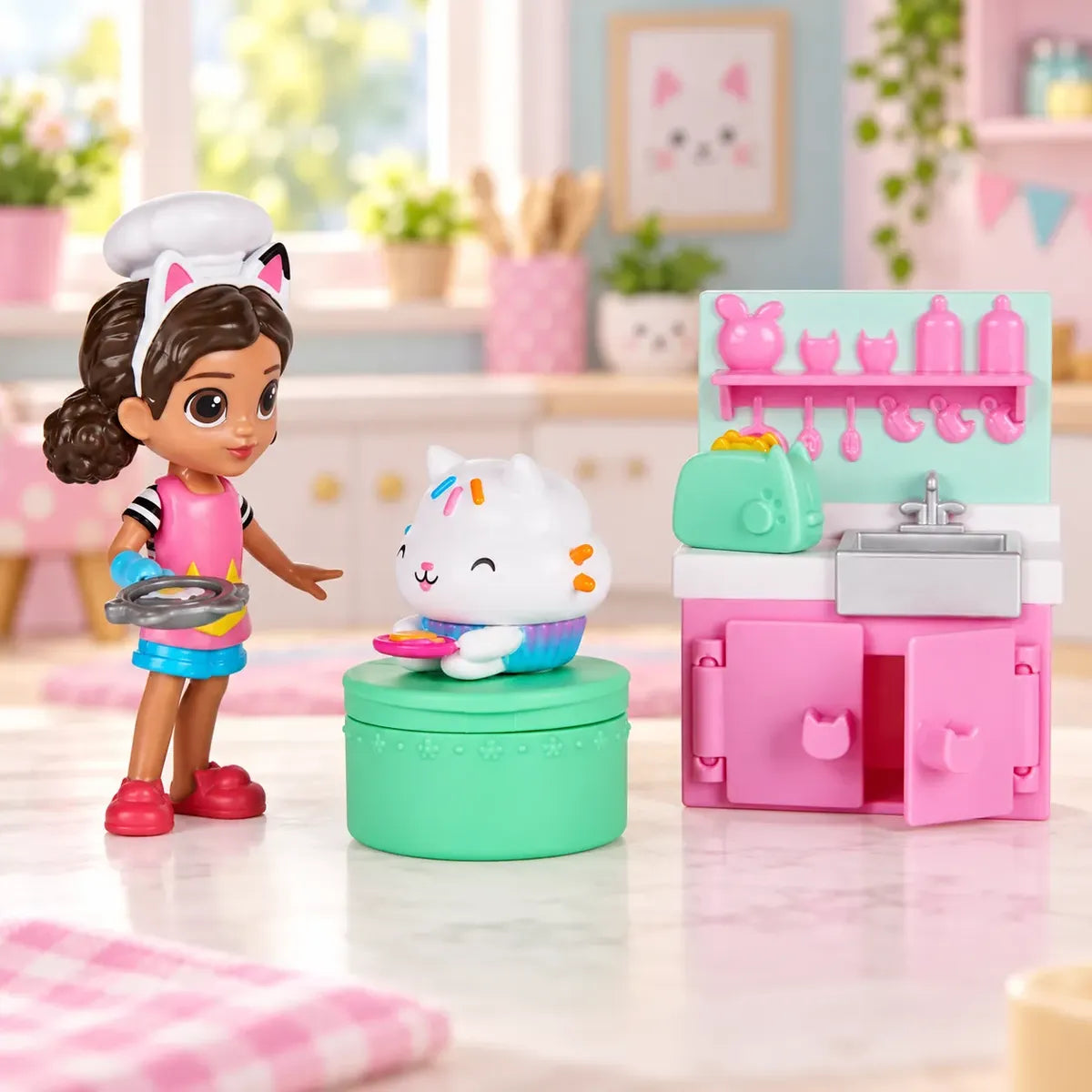 Set De Juego Cocina Gabby Dollhouse Con Accesorio Sorpresa