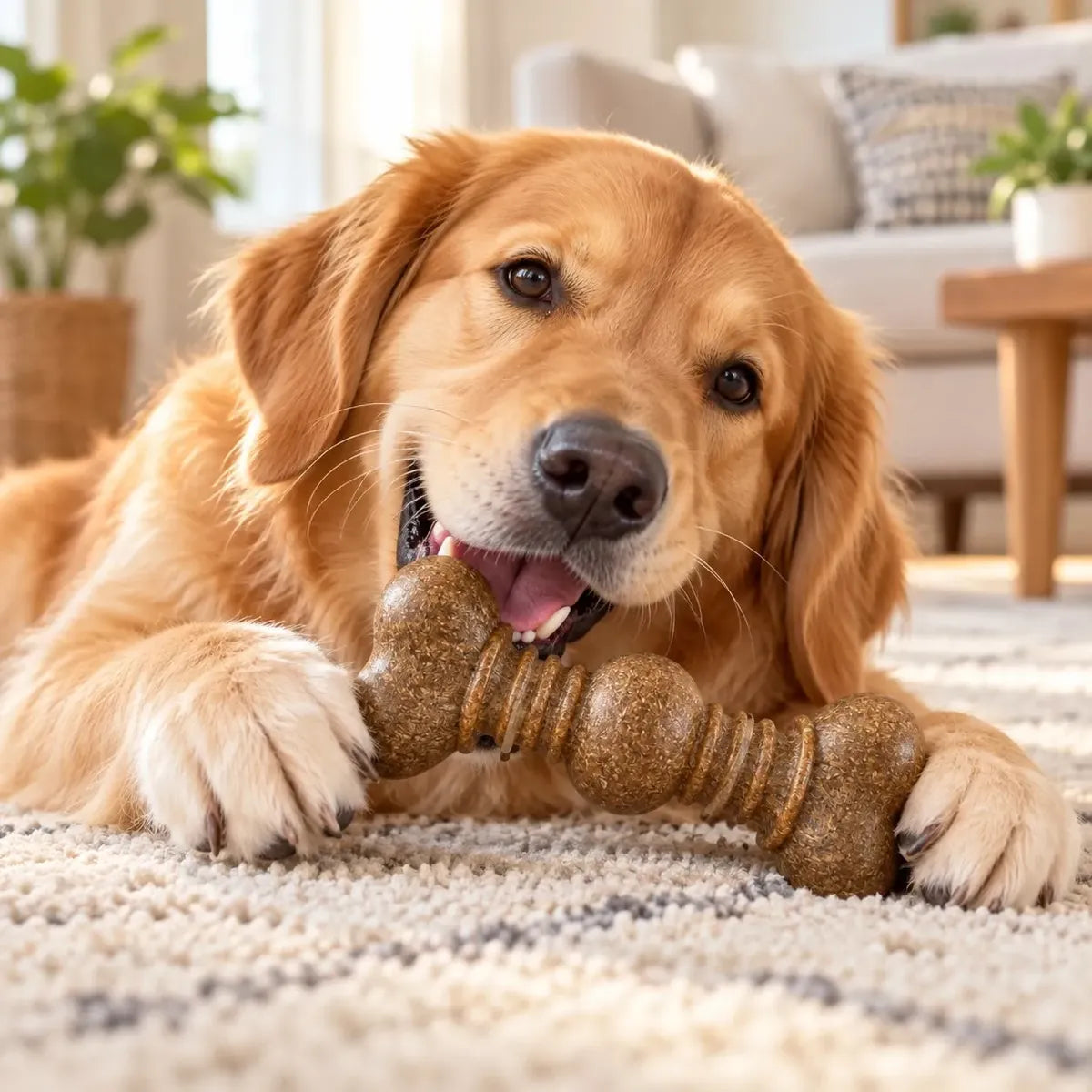 Juguete Mordedor Dental Para Perros Tipo Hueso Antiestrés - Hueso Clásico