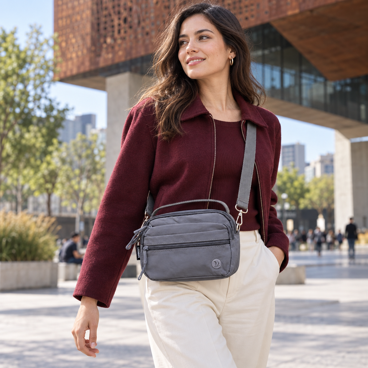 Bolso Bandolera Unisex Compacto Multi Compartimientos - JJ1806