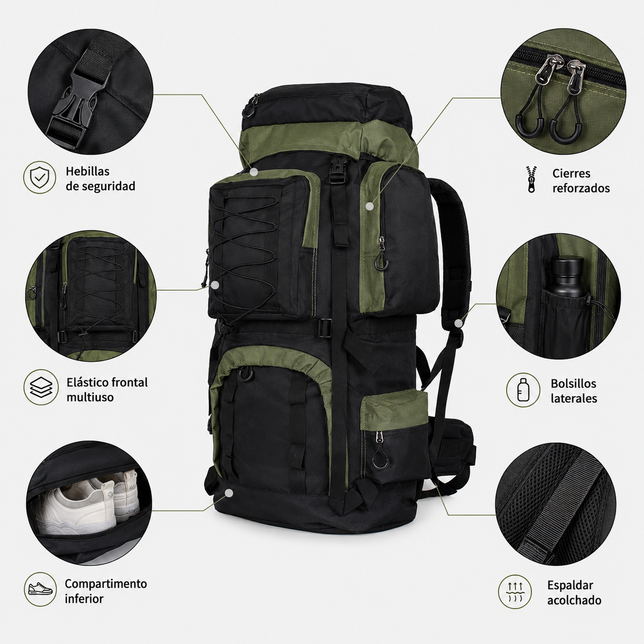 Mochila Camping Multi Compartimientos 2010