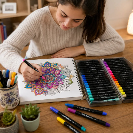 Set Marcadores Acrílicos de 48 Colores con Maletín
