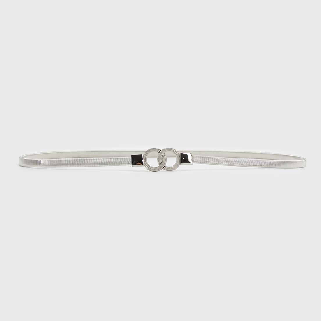Cinturón para Mujer Diseño Metalizado con Hebilla Circular BQ028