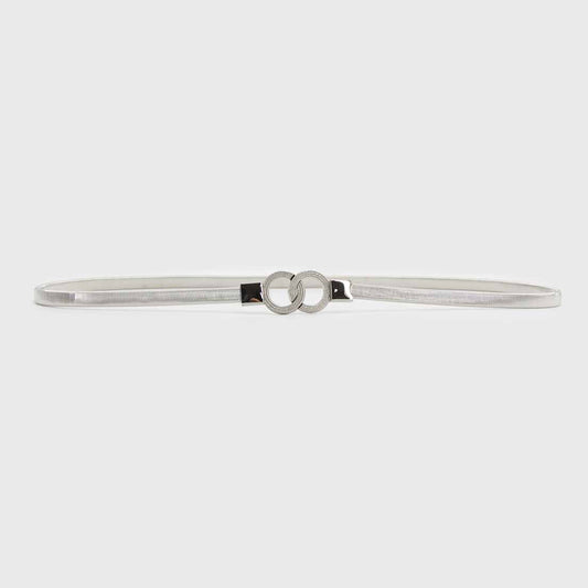 Cinturón para Mujer Diseño Metalizado con Hebilla Circular BQ028