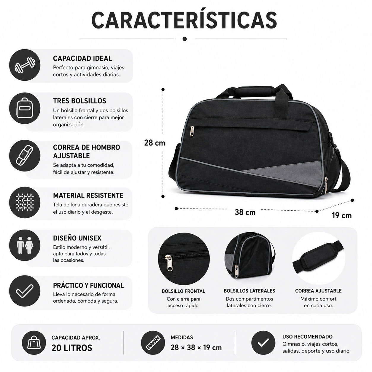 Bolso de Viaje 20L Unisex 1196