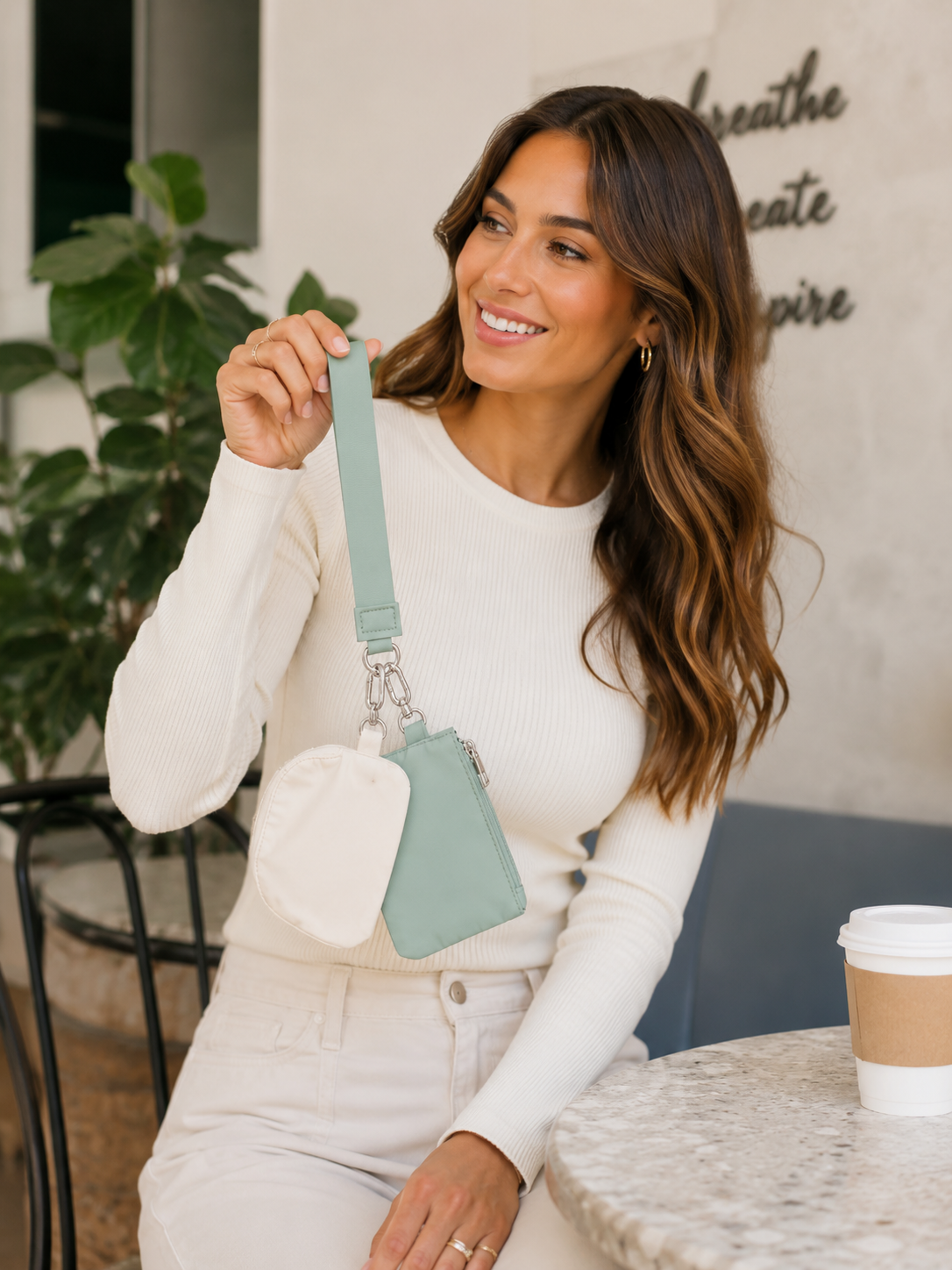 Monedero Tarjetero Billetera con Strap Bicolor - W125