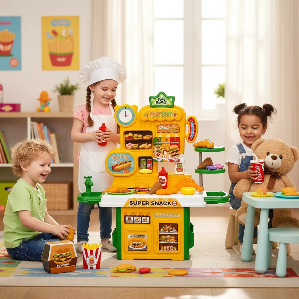 Juguete Cocina Infantil Fast Food Para Niños Comida 53 Pcs