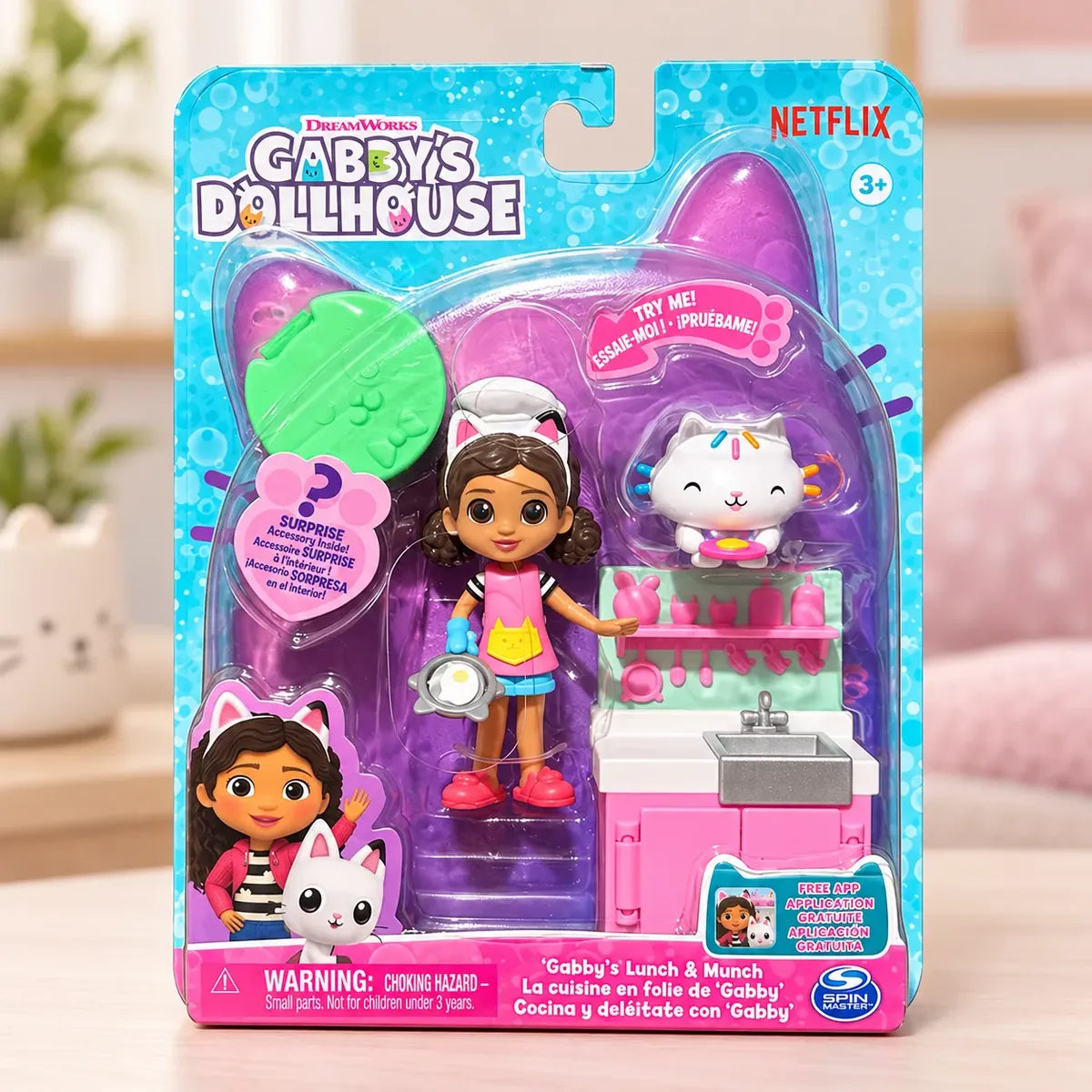Set De Juego Cocina Gabby Dollhouse Con Accesorio Sorpresa