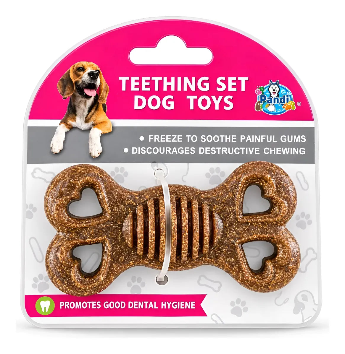 Juguete Mordedor Dental Para Perros Tipo Hueso Antiestrés - Hueso Corazones