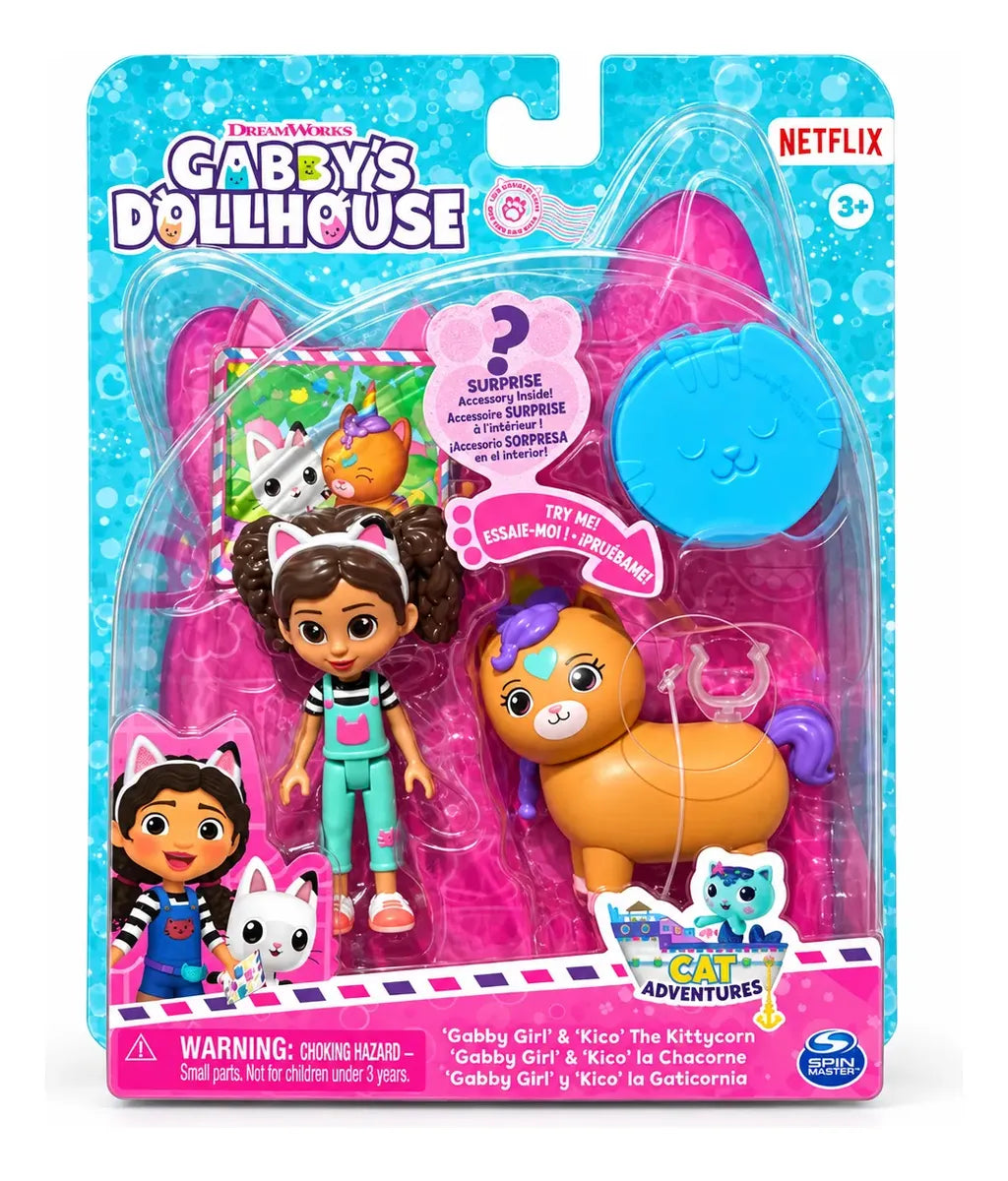 Set Muñeca Gabby Dollhouse Y Kico Gaticornio Infantil