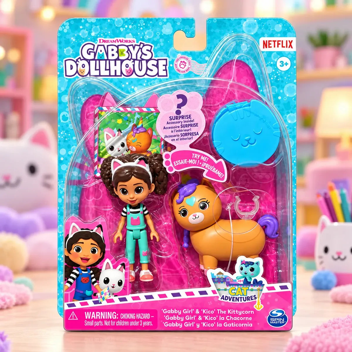 Set Muñeca Gabby Dollhouse Y Kico Gaticornio Infantil