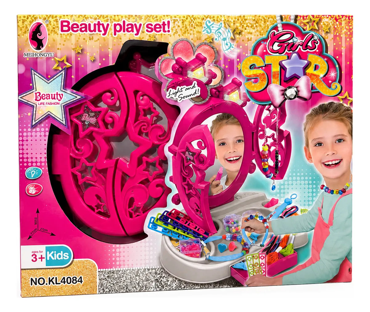 Set Para Crear Pulseras con Tocador Espejo Luz y Sonido
