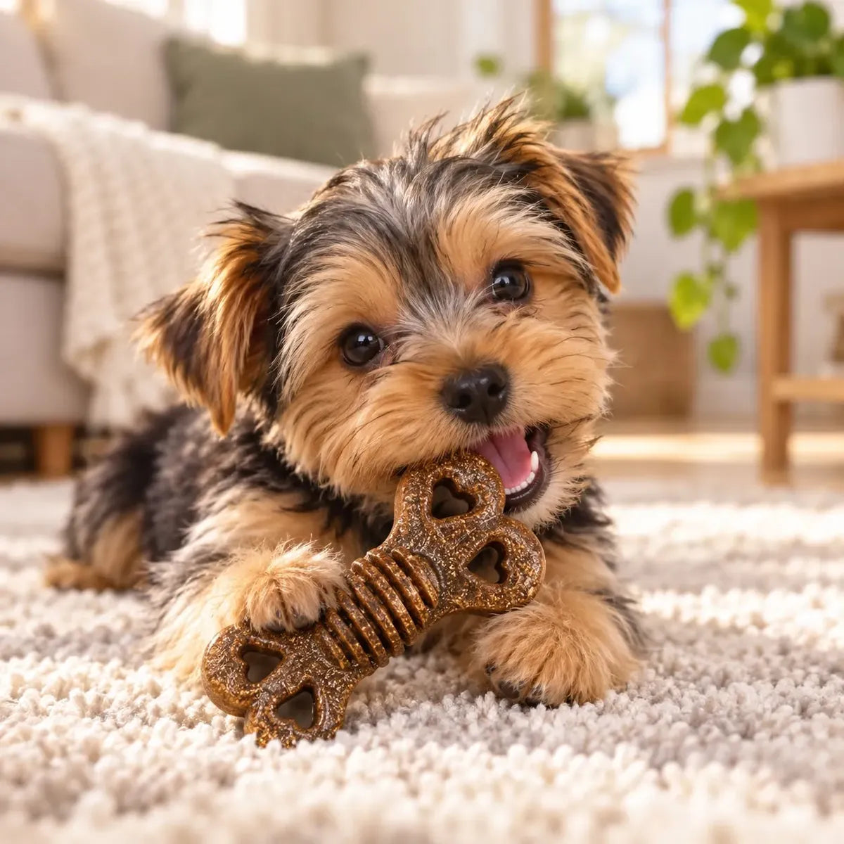 Juguete Mordedor Dental Para Perros Tipo Hueso Antiestrés - Hueso Corazones