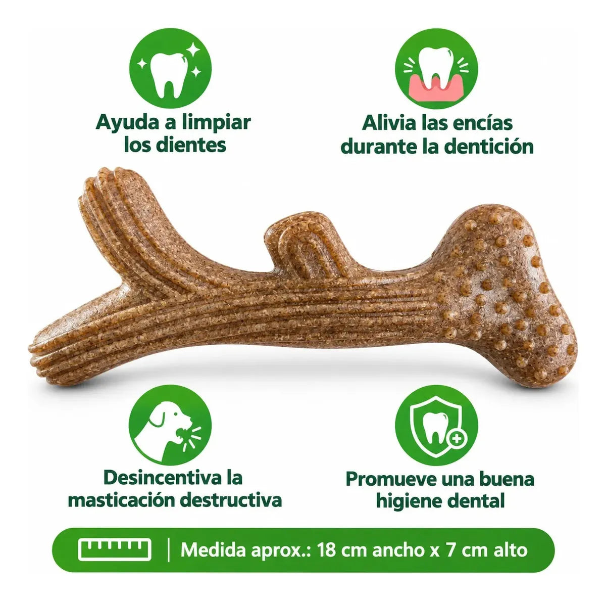 Juguete Mordedor Dental Para Perros Tipo Hueso Antiestrés - Rama