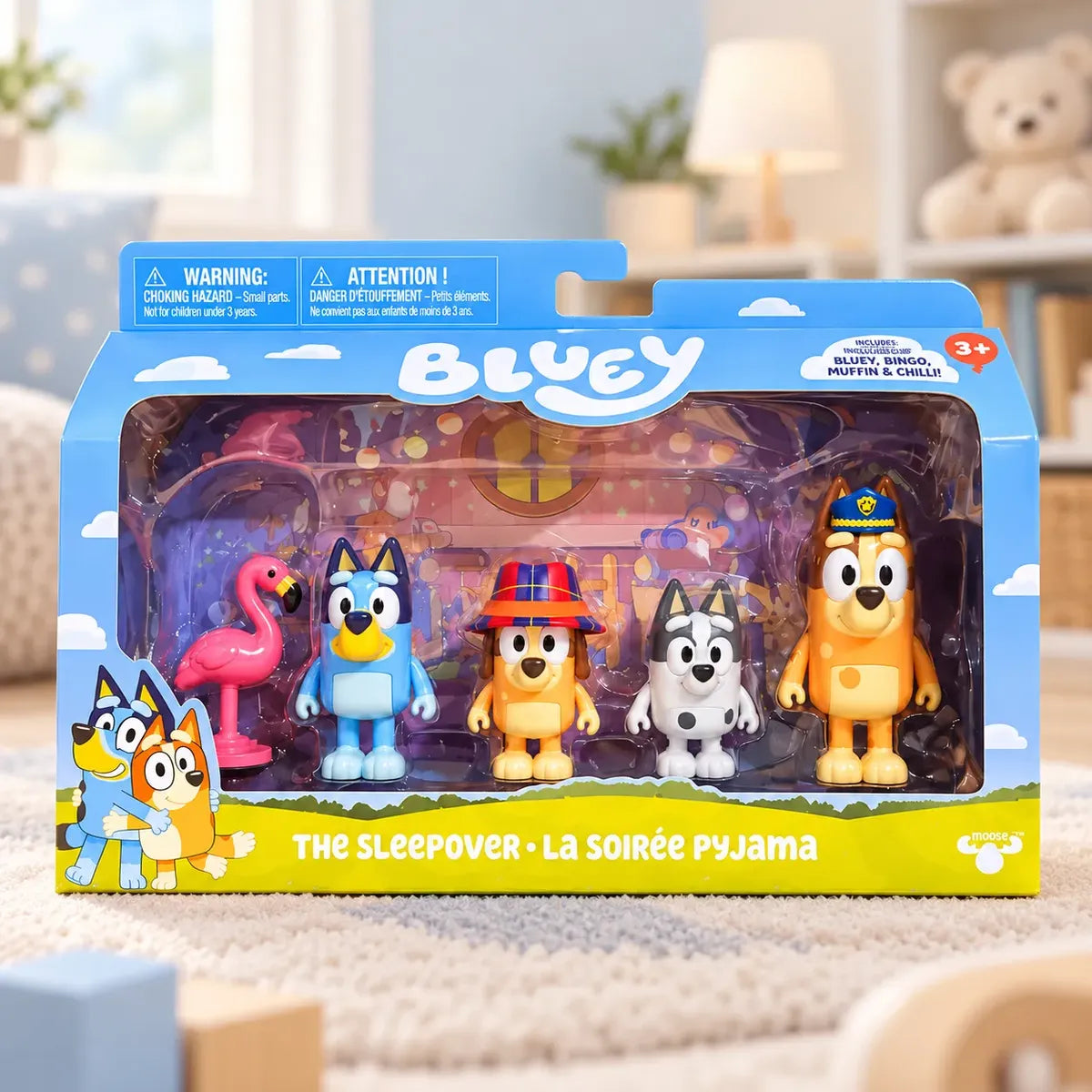Juguete Bluey Set 5 Figuras Fiesta De Pijamas Con Accesorios