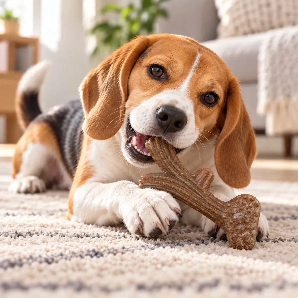 Juguete Mordedor Dental Para Perros Tipo Hueso Antiestrés - Rama