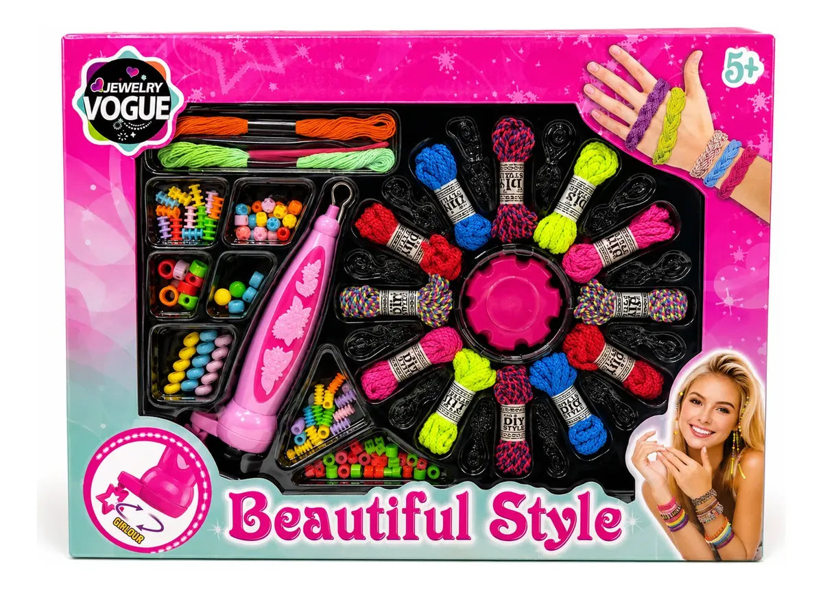Set Para Hacer Pulseras y Collares Trenzados de Niñas +50pcs