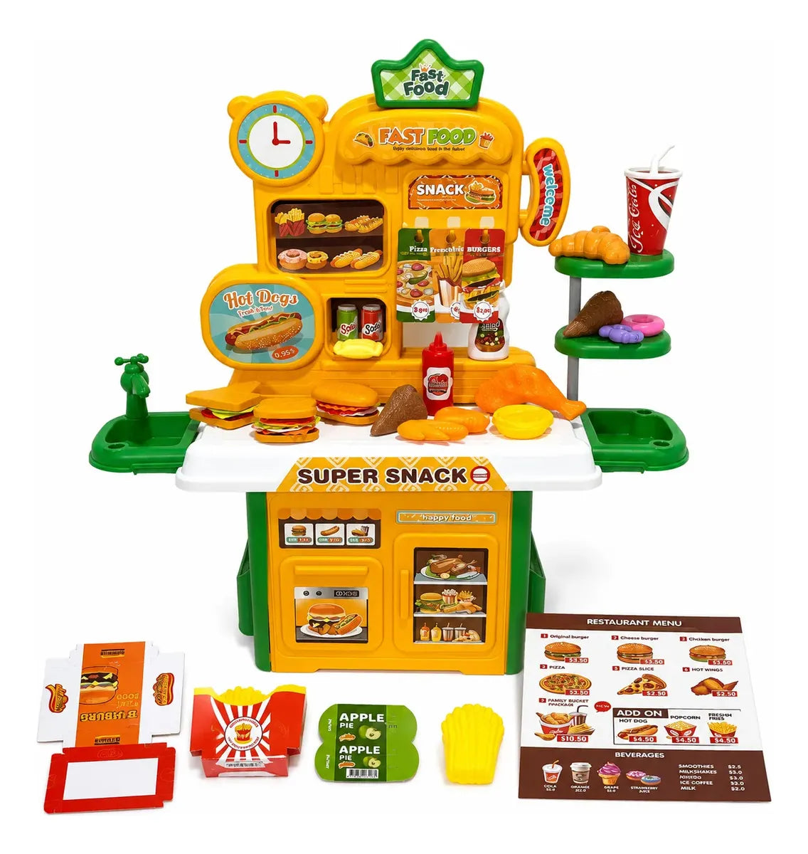 Juguete Cocina Infantil Fast Food Para Niños Comida 53 Pcs