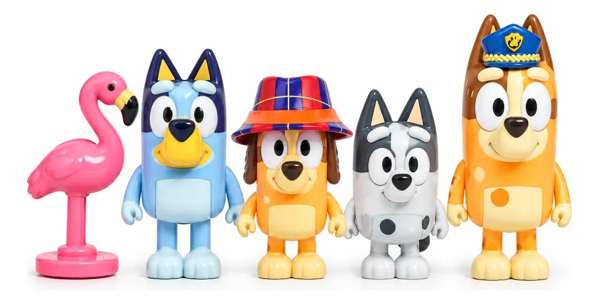 Juguete Bluey Set 5 Figuras Fiesta De Pijamas Con Accesorios