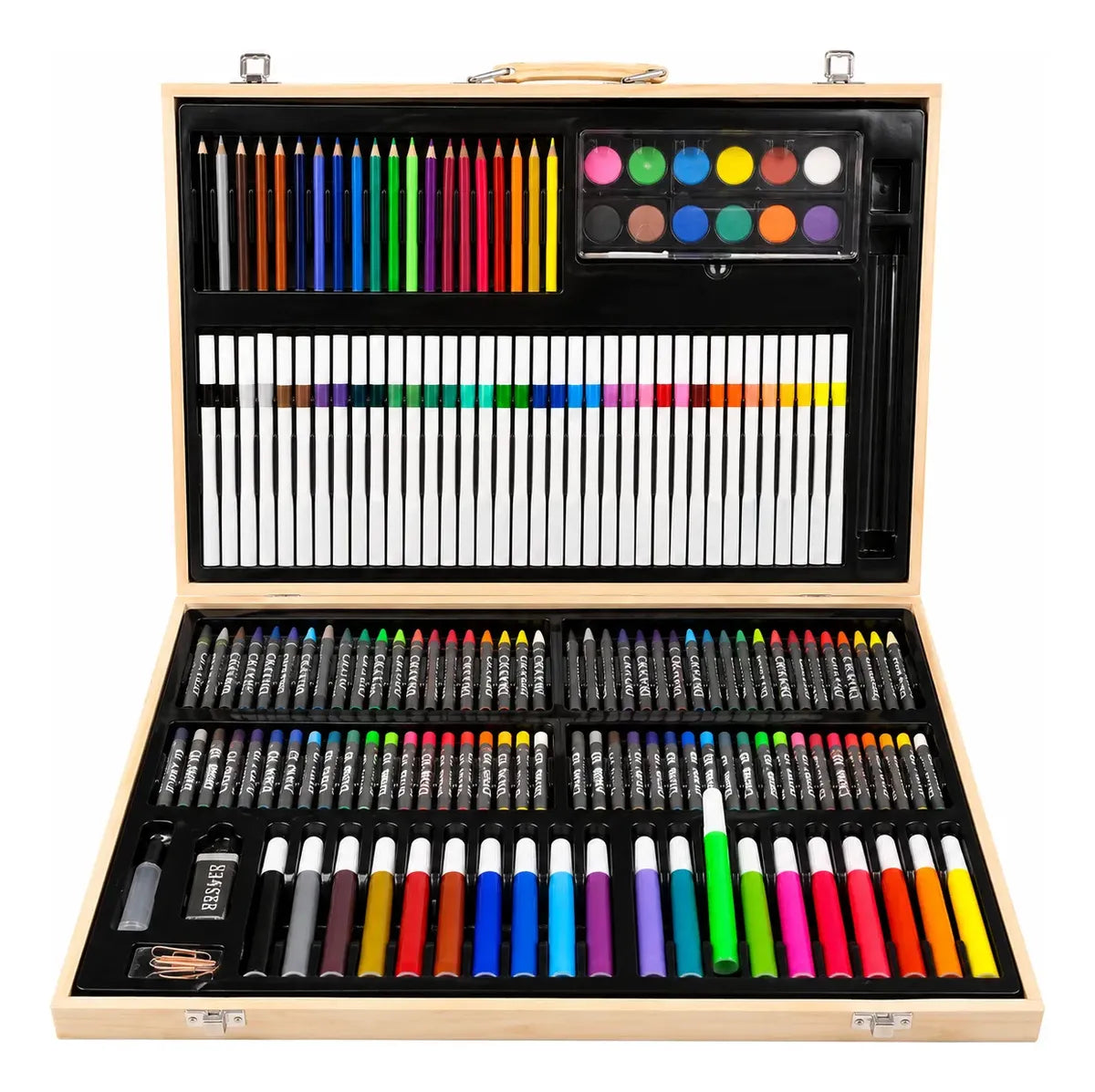 Set Escolar Maleta Dibujo Infantil Lápices Colores 180 Pcs