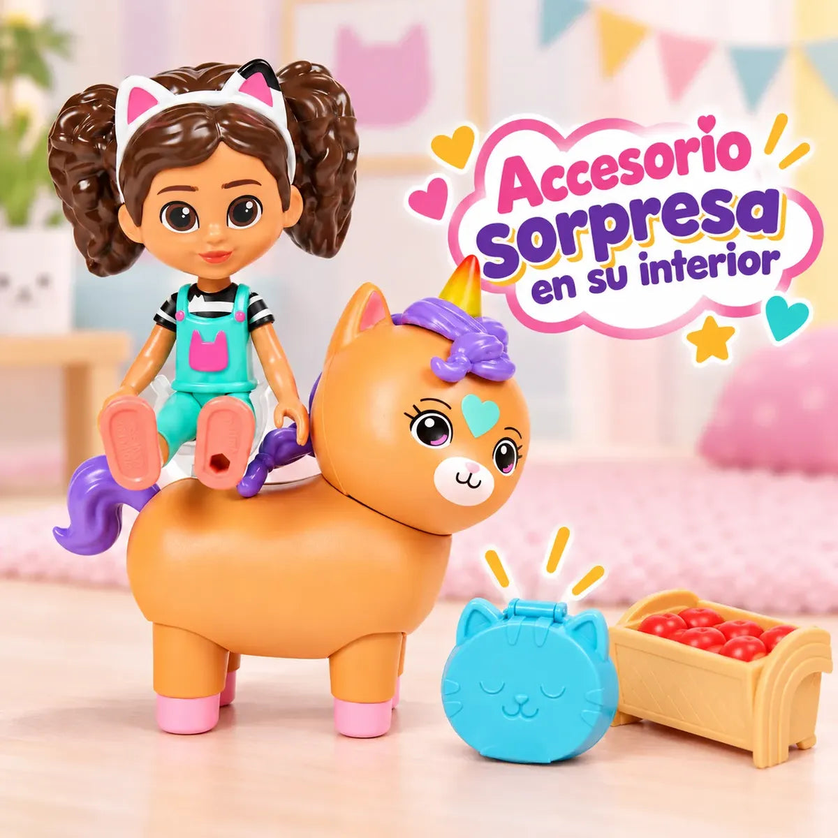 Set Muñeca Gabby Dollhouse Y Kico Gaticornio Infantil