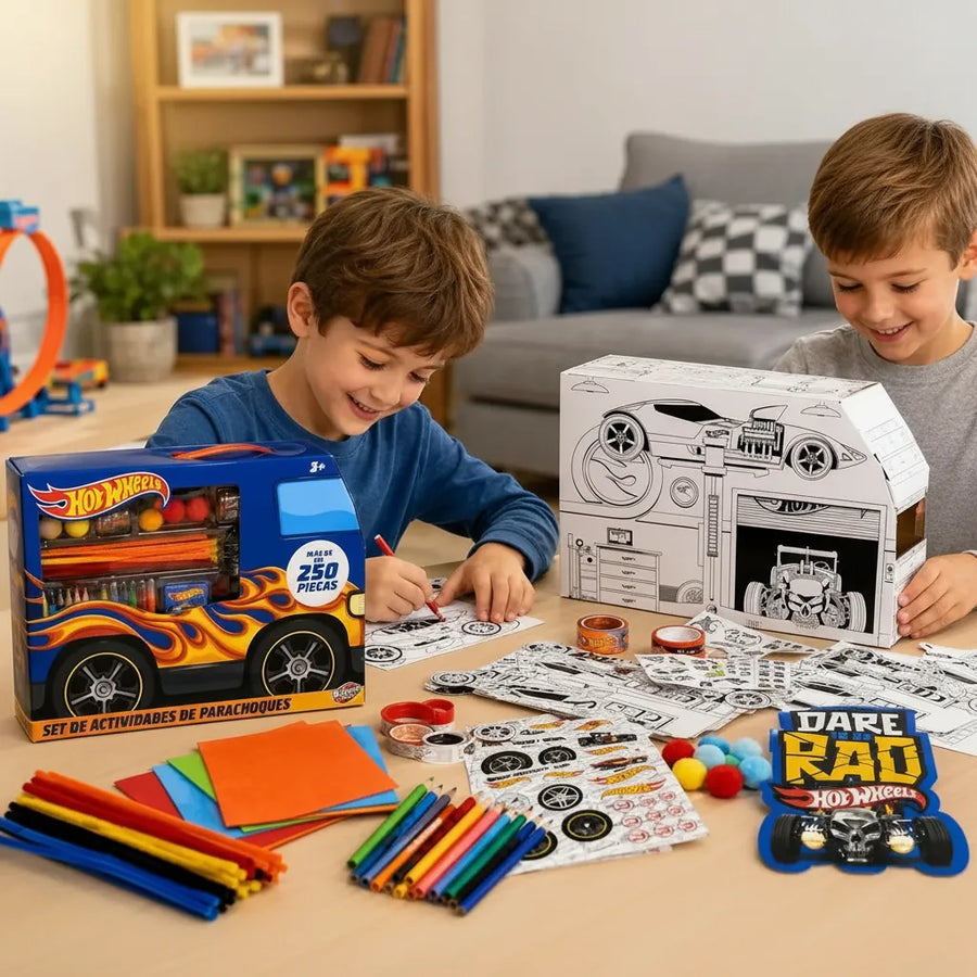 Set Creativo Hot Wheels para Colorear y Decorar Niños 250pcs