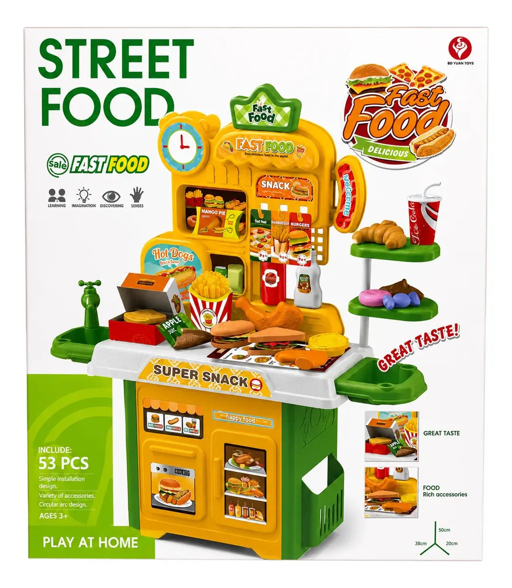Juguete Cocina Infantil Fast Food Para Niños Comida 53 Pcs