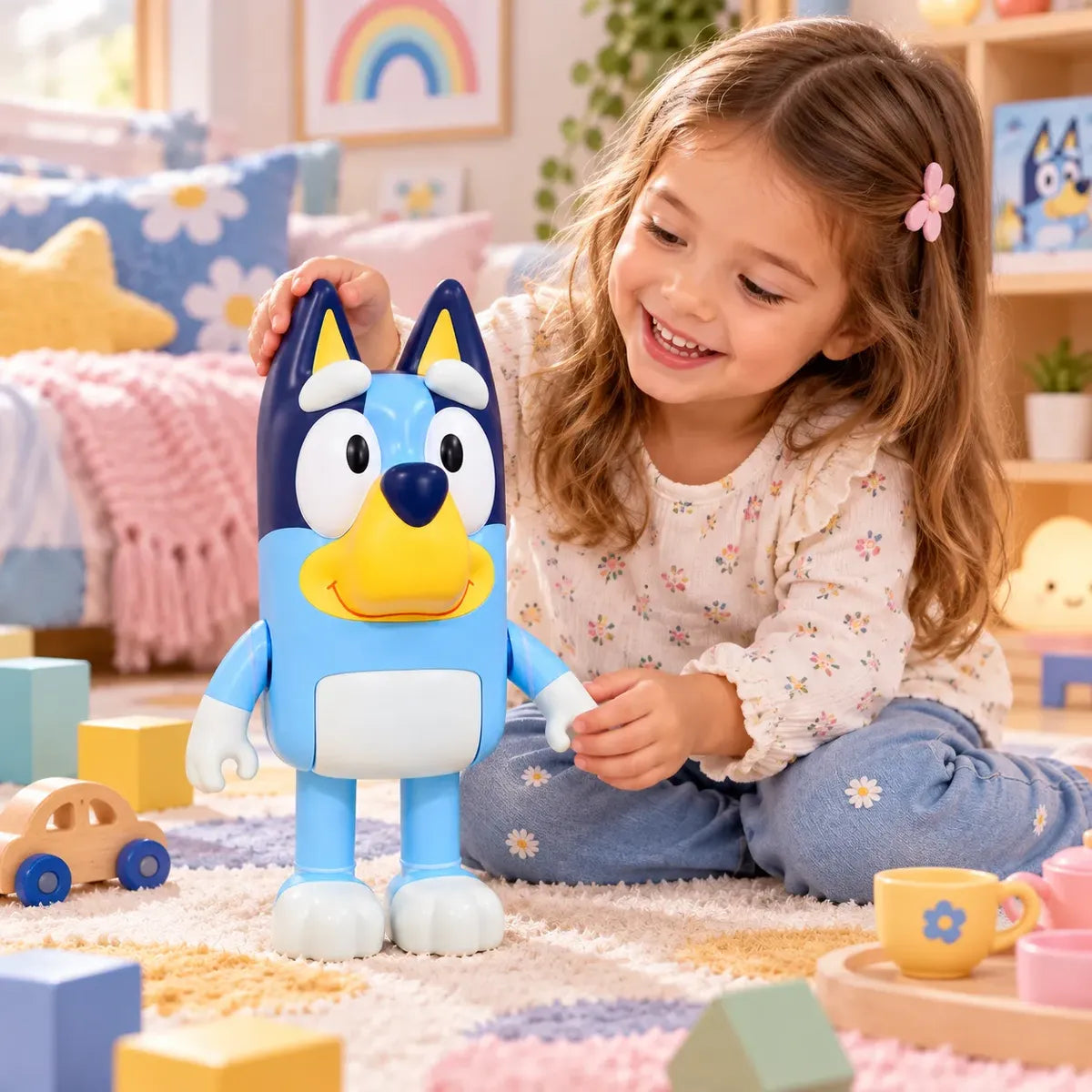 Muñeco Articulado Bluey Figura Juguete Infantil 25 Cm