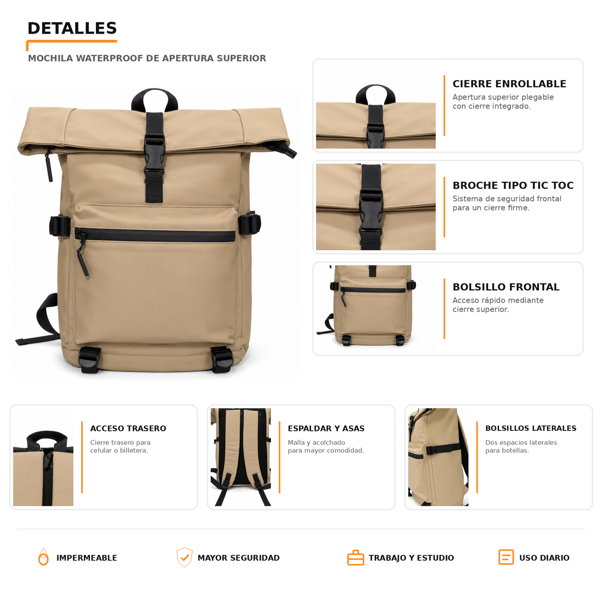 Mochila WaterProof jj9053 25L