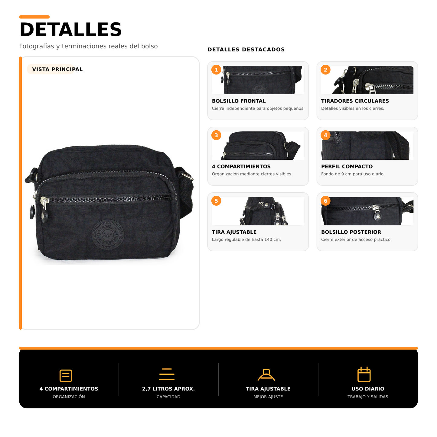 Bolso Cruzado De Mujer Xs 731