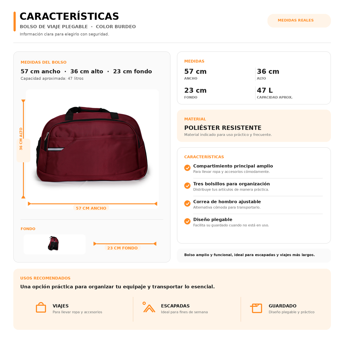 Bolso de Viaje 50L Grande HL002