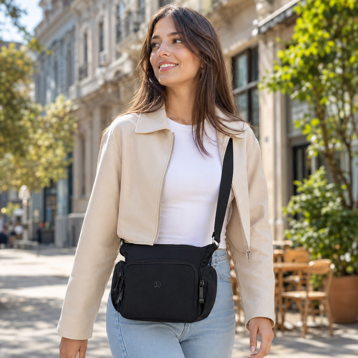 Bolso Morral Mujer Bandolera con Múltiples Bolsillos Casual - JJ176