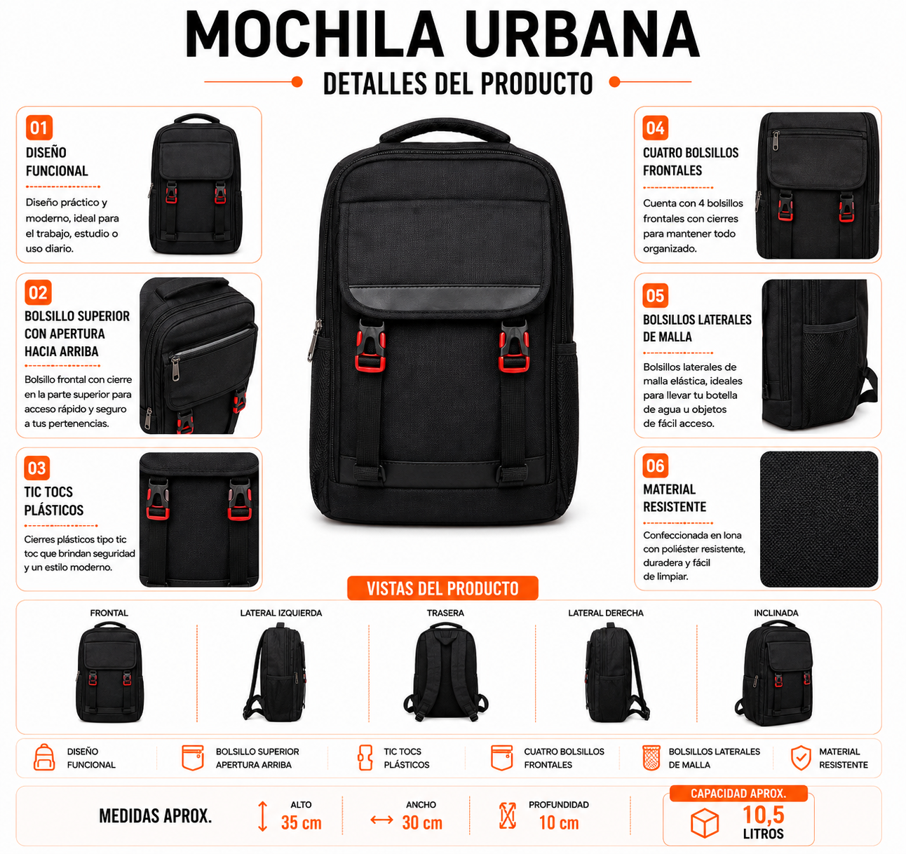 Mochila Urbana 11L Porta Notebook 2408
