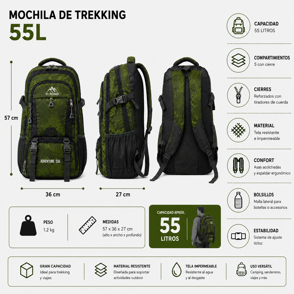 Mochila Trekking 104 Montaña