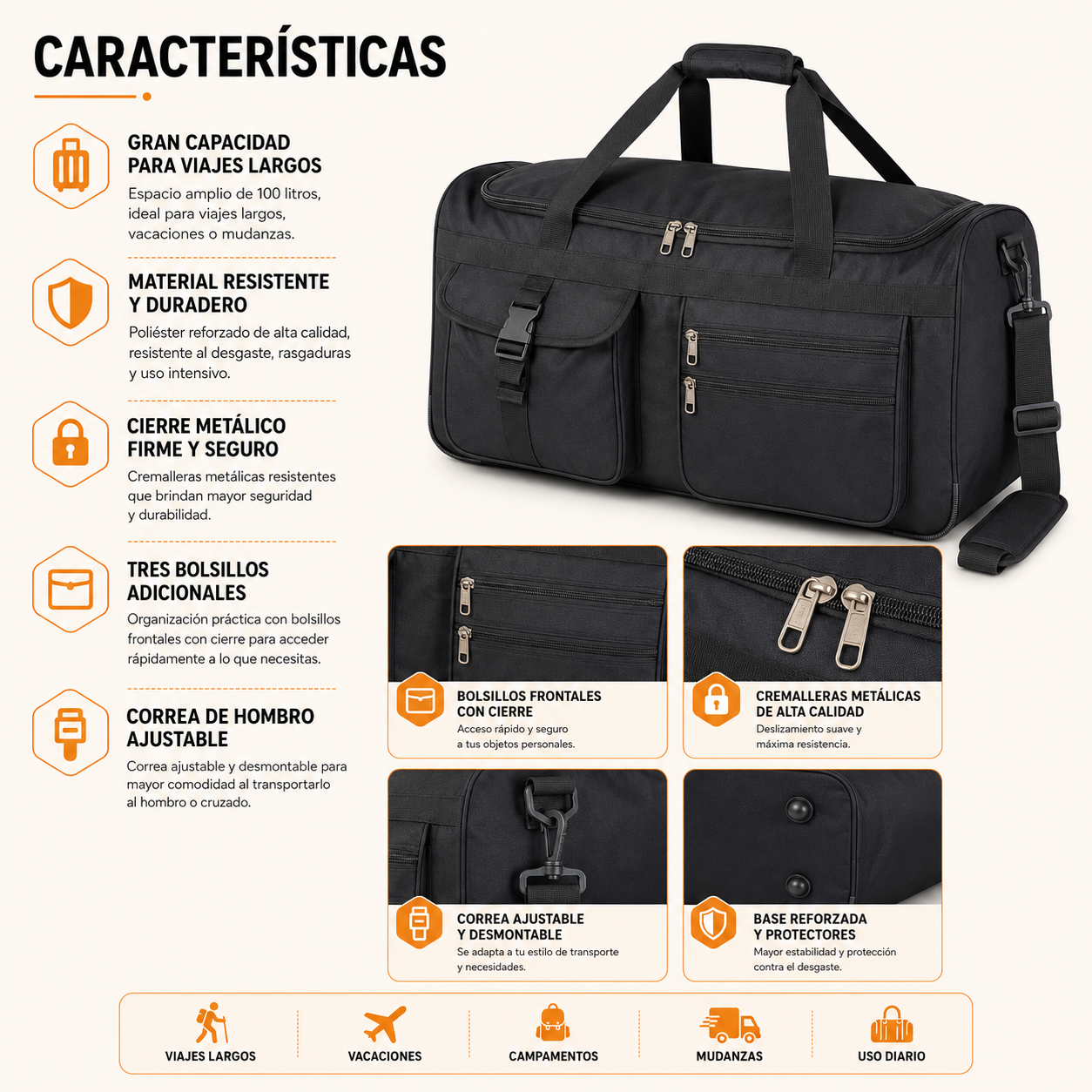Bolso de Viaje 100L Reforzado 1109A