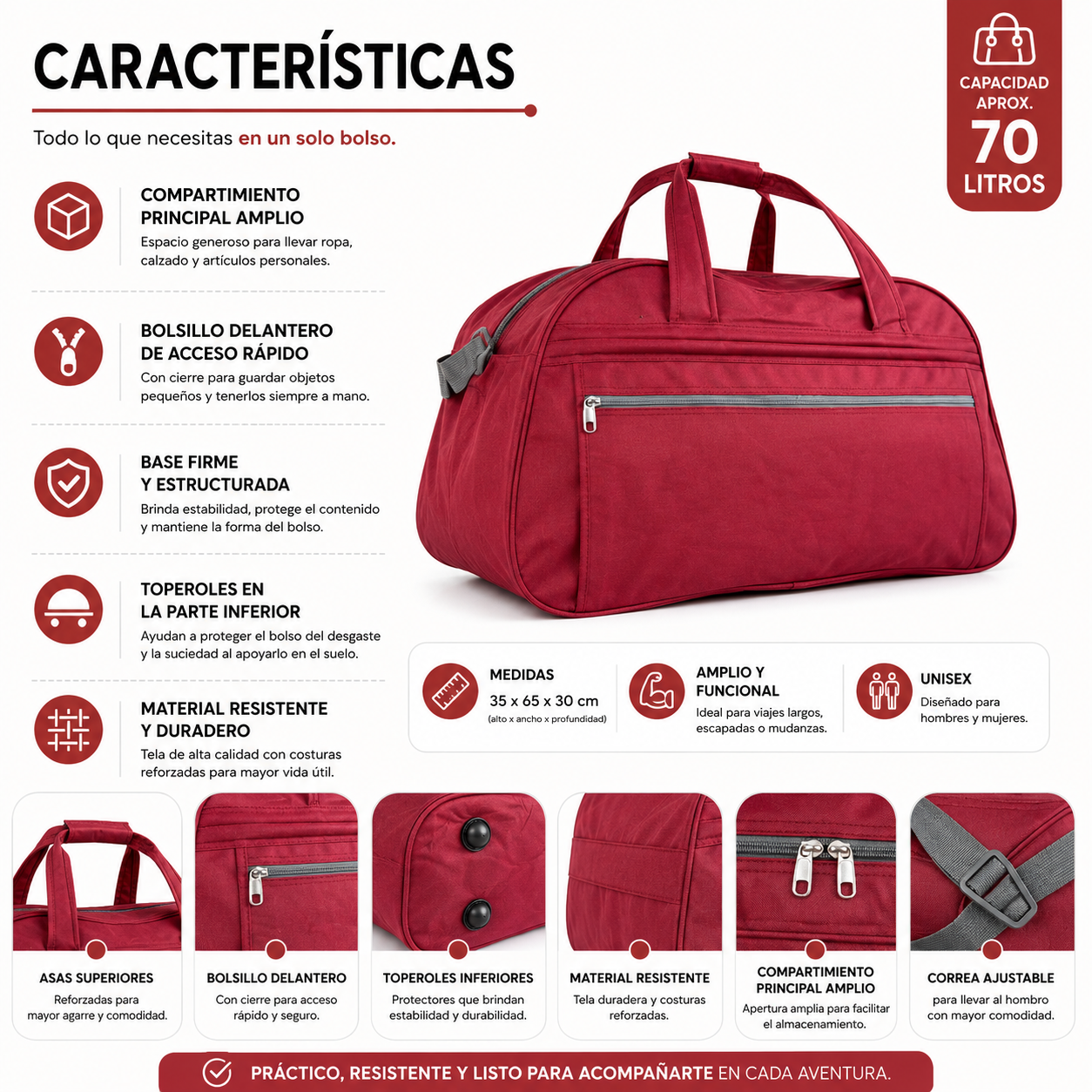 Bolso de Viaje 70L Grande 1104