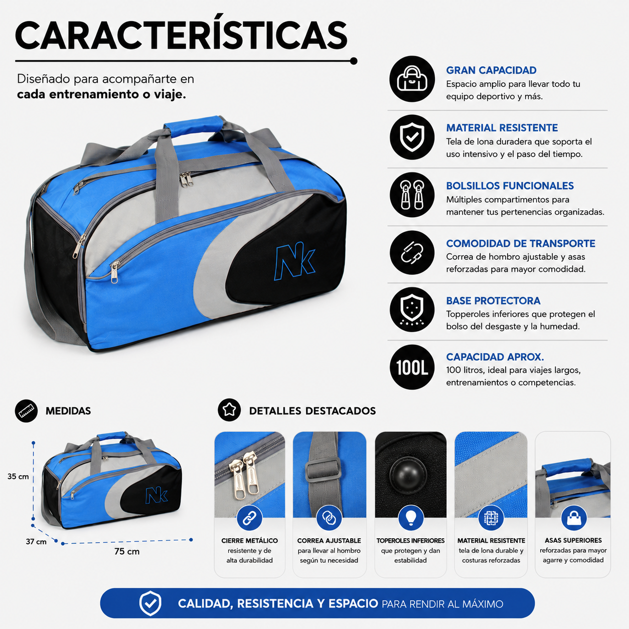 Bolso Raquetero 100L Grande 1133C