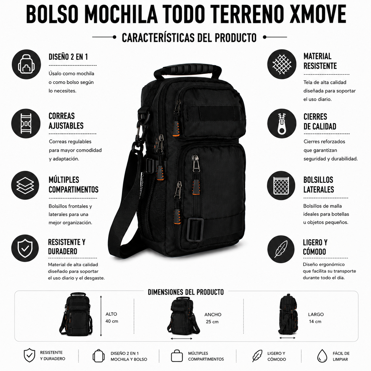 Bolso Mochila Todo Terreno Xmove 9658