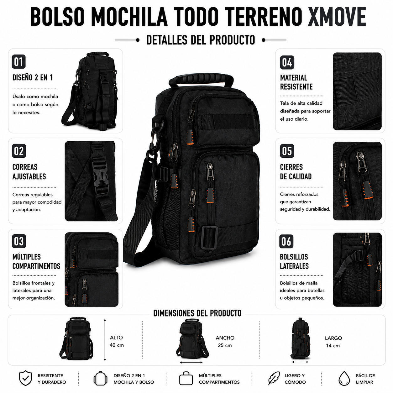 Bolso Mochila Todo Terreno Xmove 9658