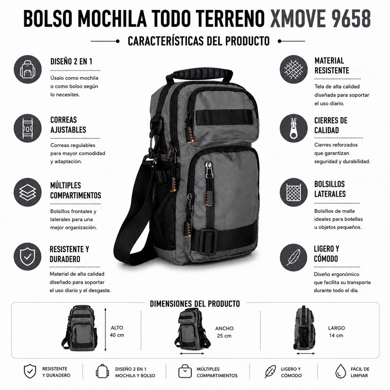 Bolso Mochila Todo Terreno Xmove 9658