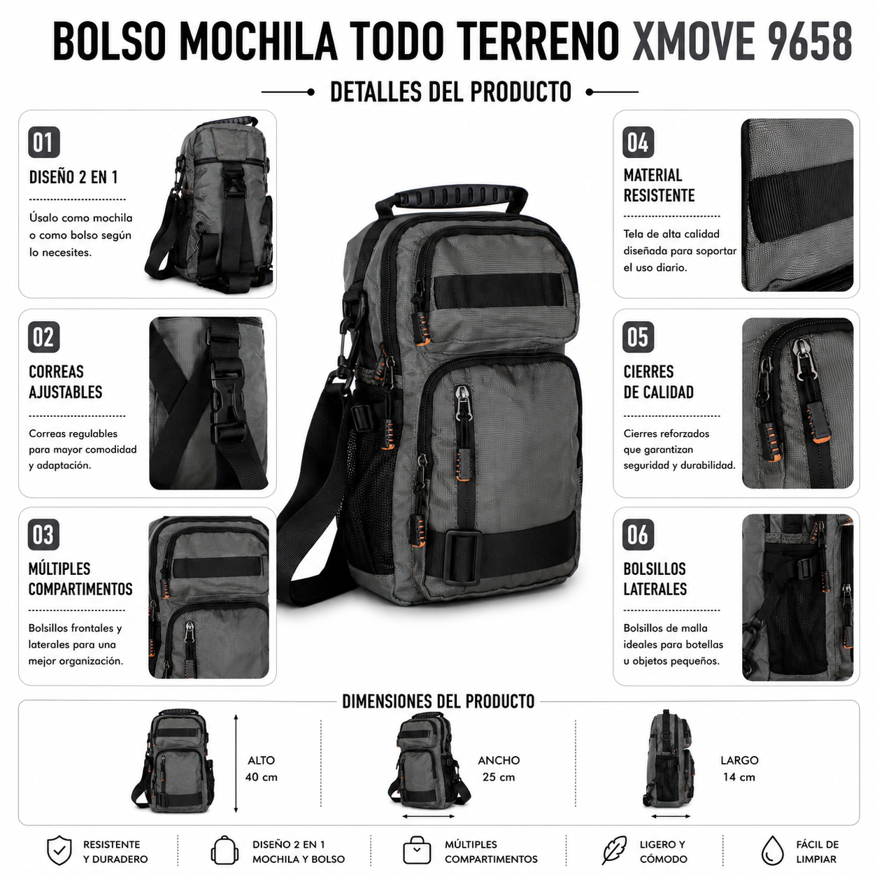 Bolso Mochila Todo Terreno Xmove 9658