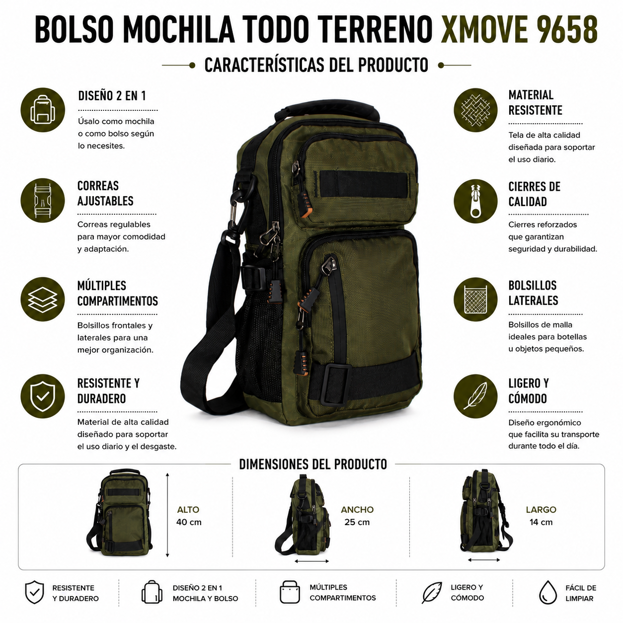 Bolso Mochila Todo Terreno Xmove 9658