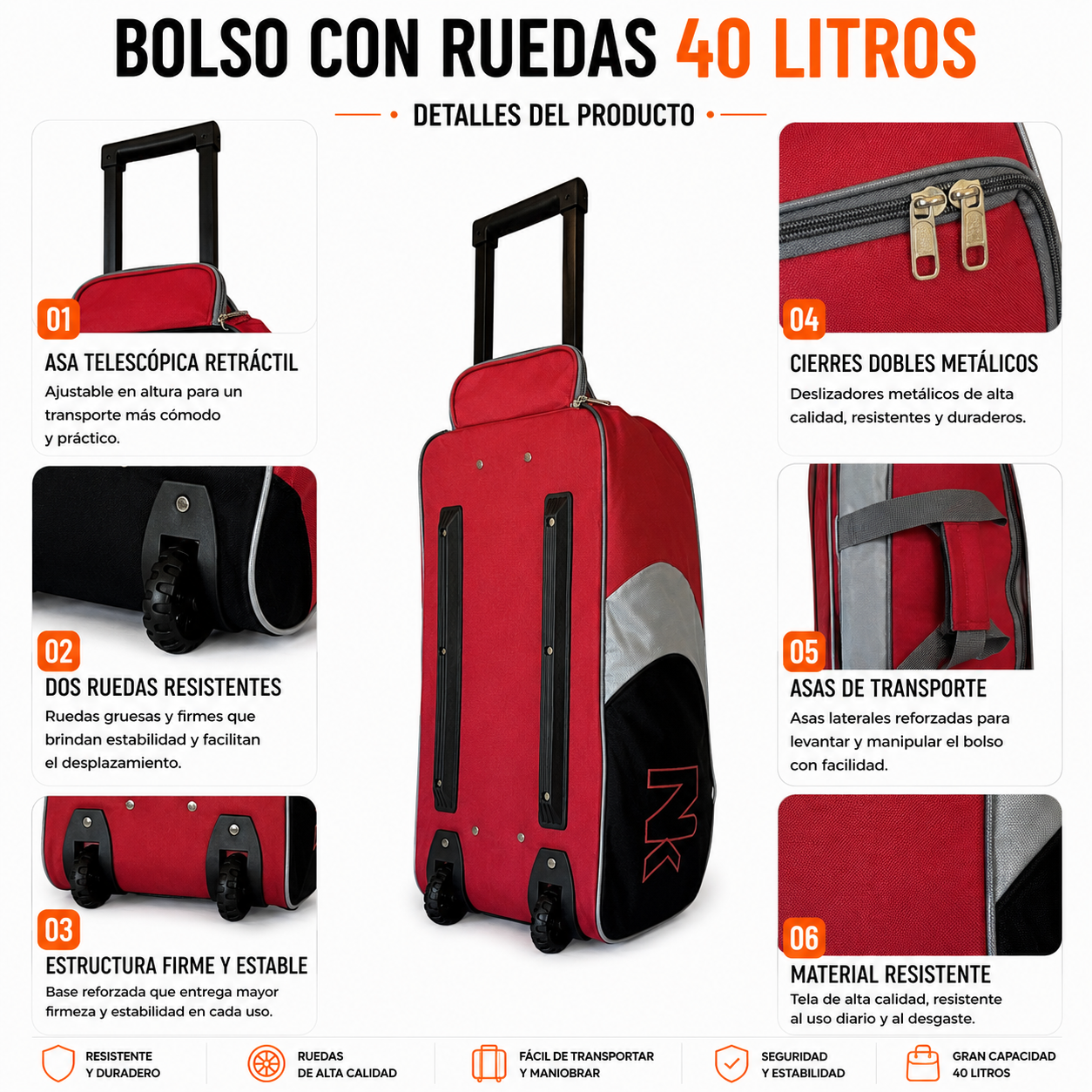 Bolso Con Ruedas 40L Mediana 1133E