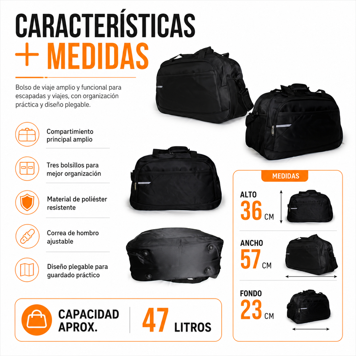Bolso de Viaje 50L Grande HL002