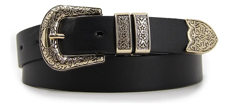Cinturón Mujer Hebilla Vaquero Doble -B343