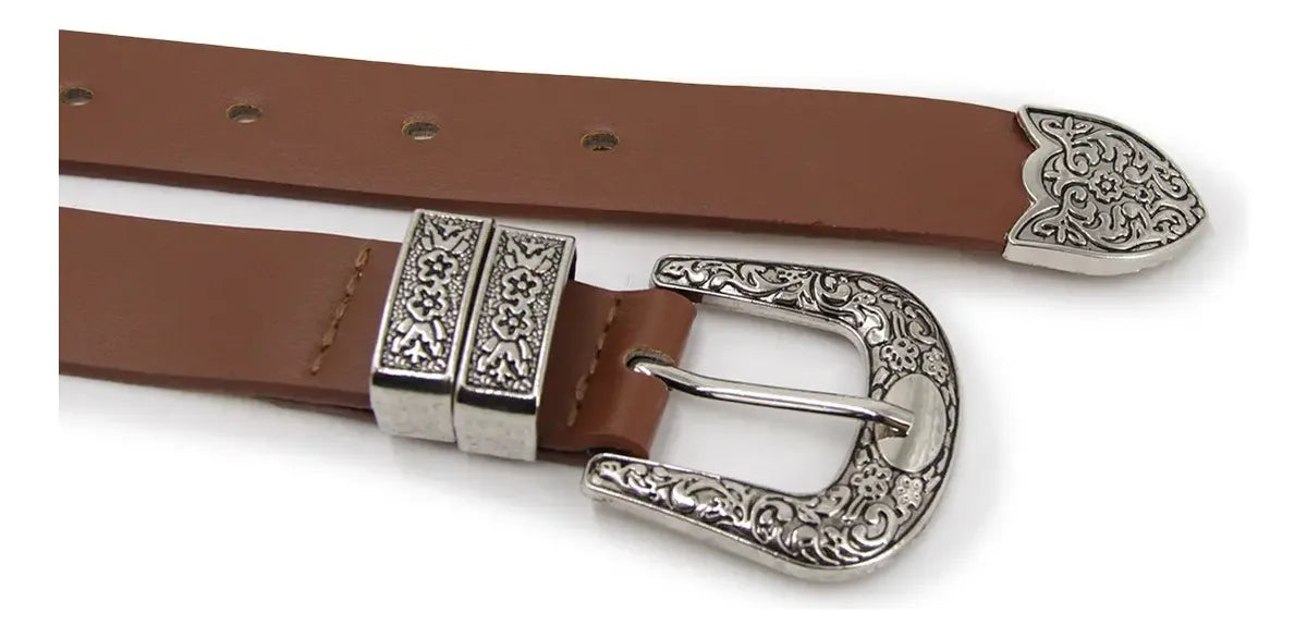Cinturón Mujer Hebilla Vaquero Doble -B343