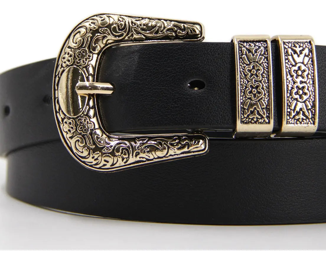 Cinturón Mujer Hebilla Vaquero Doble -B343