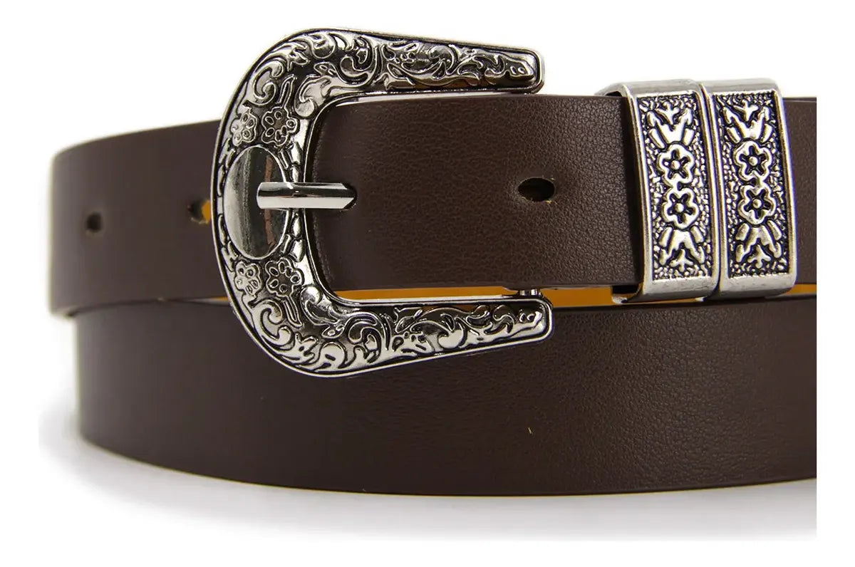 Cinturón Mujer Hebilla Vaquero Doble -B343