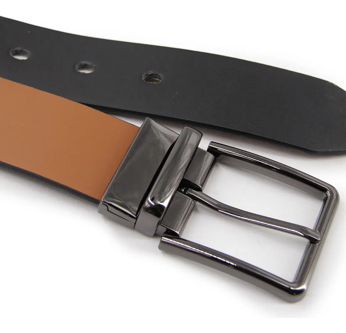 Cinturón Hombre Reversible Hebilla Gun Metal - BC025