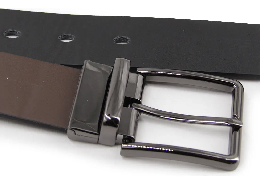 Cinturón Hombre Reversible Hebilla Gun Metal - BC025