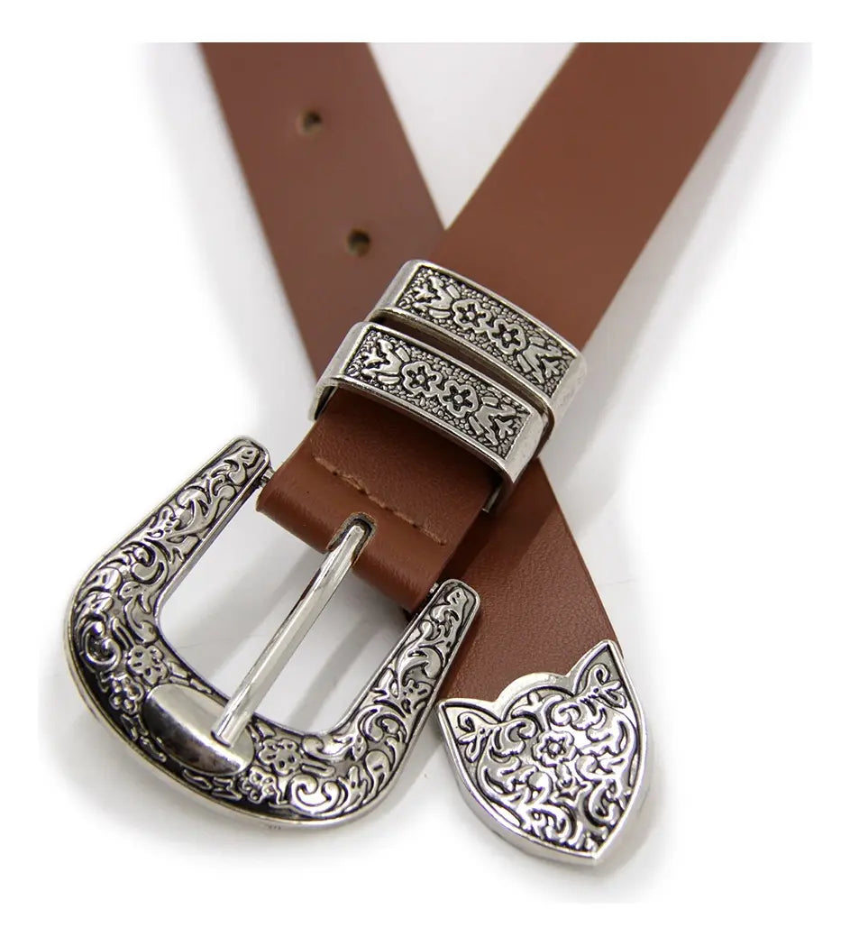Cinturón Mujer Hebilla Vaquero Doble -B343